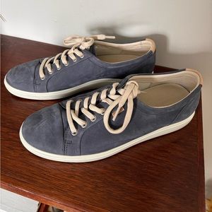 NWOB ECCO Women's Soft 7 Sneaker Grey Blue Nubuck Suede size 10